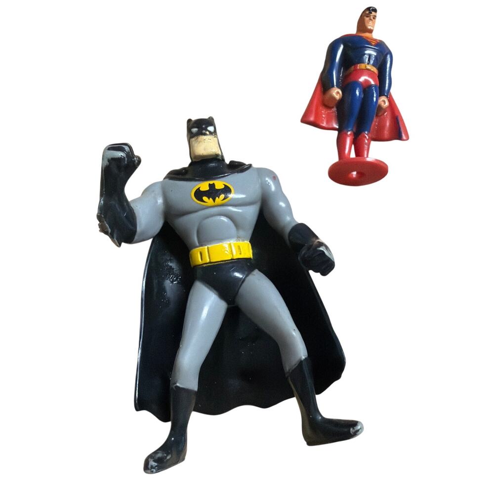 Batman Superman Figure Lot DC Comics Vintage 1996 Toy Set 3 Figures Preowned - Picture 2 of 8